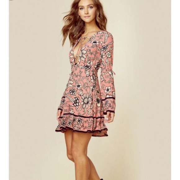 For Love & Lemons Ayla plunging neck mini dress - Picture 2 of 8